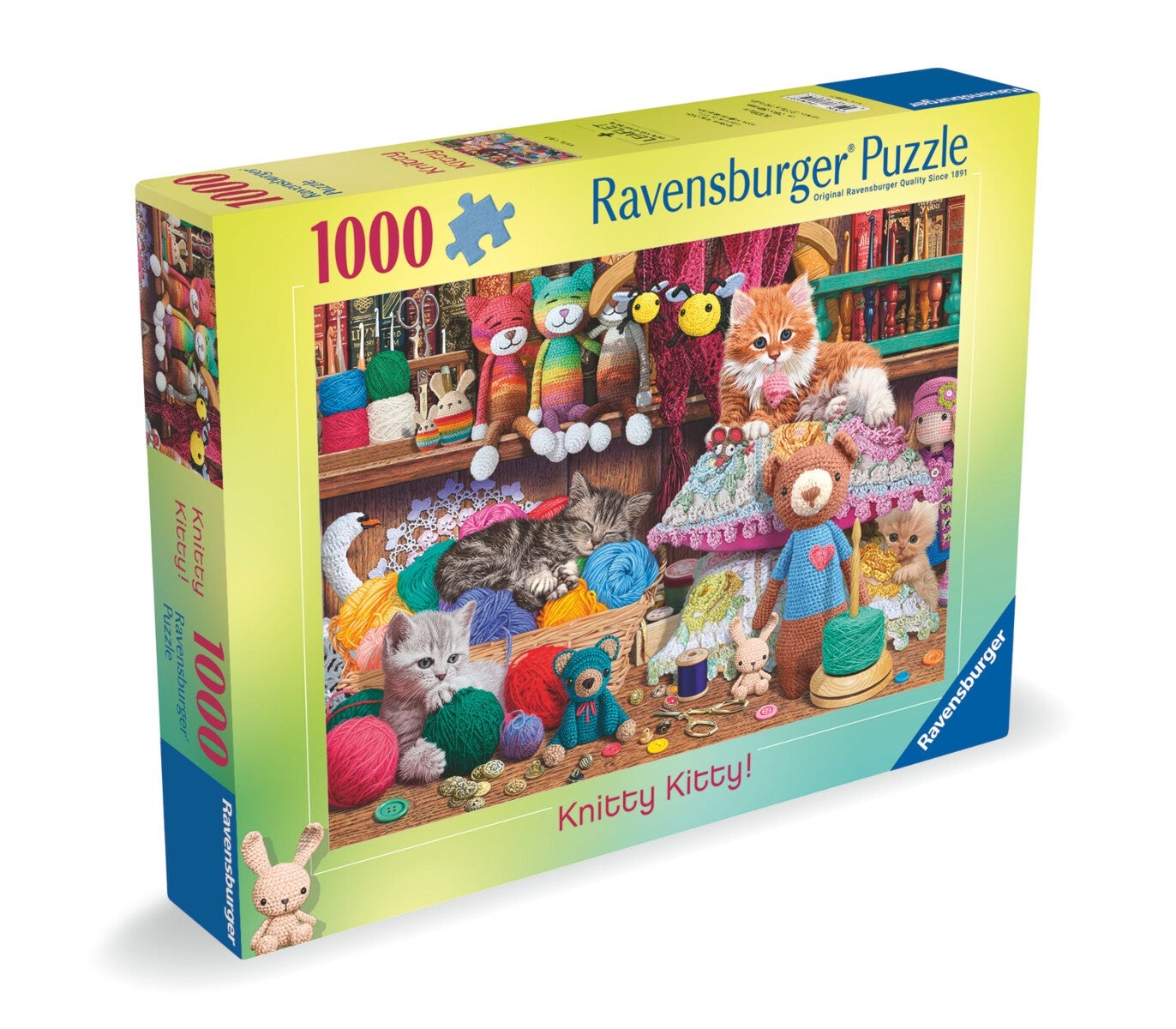 Puslespill 1000 Strikkekatt Ravensburger