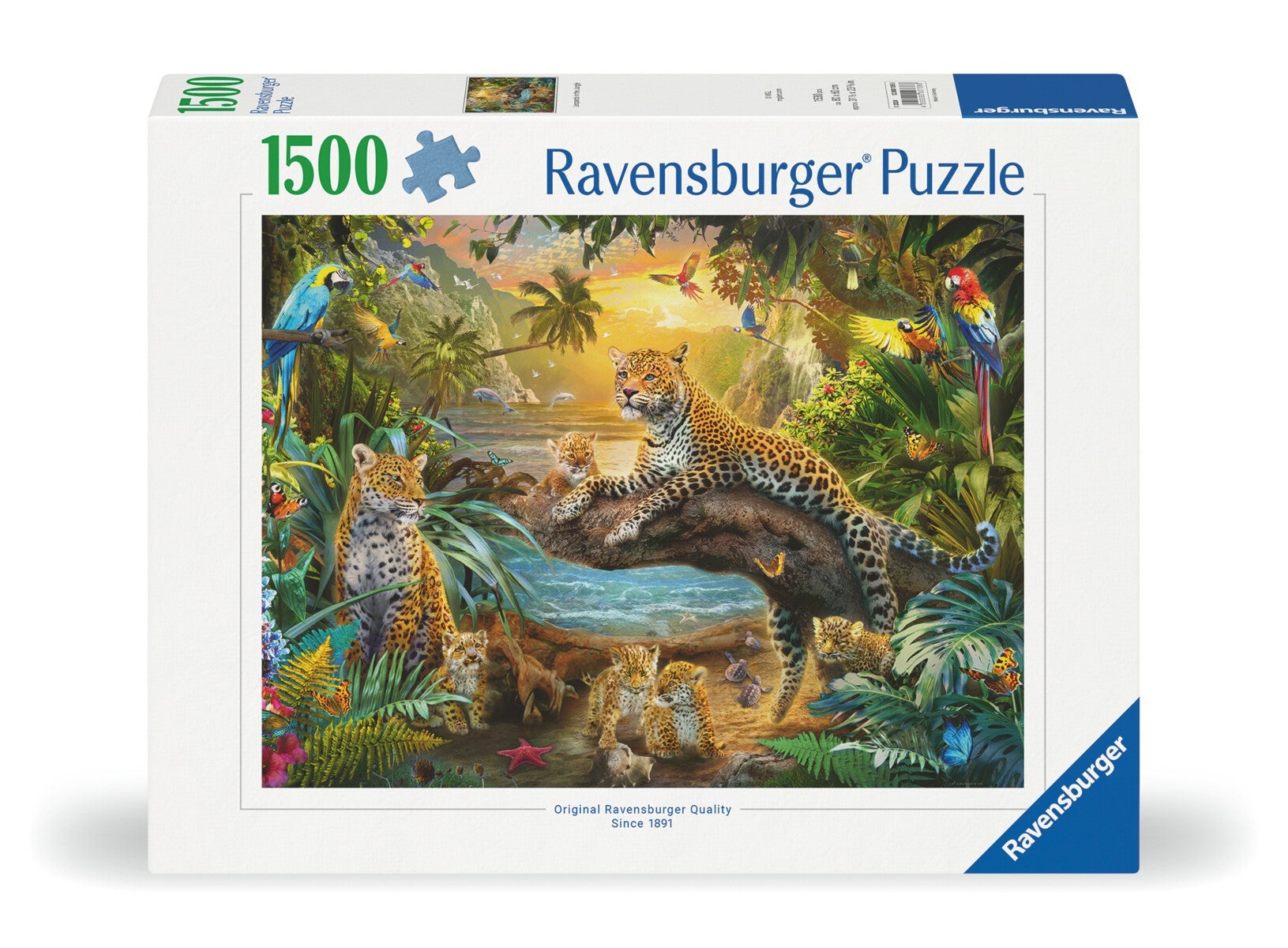 Puslespill 1500 Leopardfamilie Ravensburger