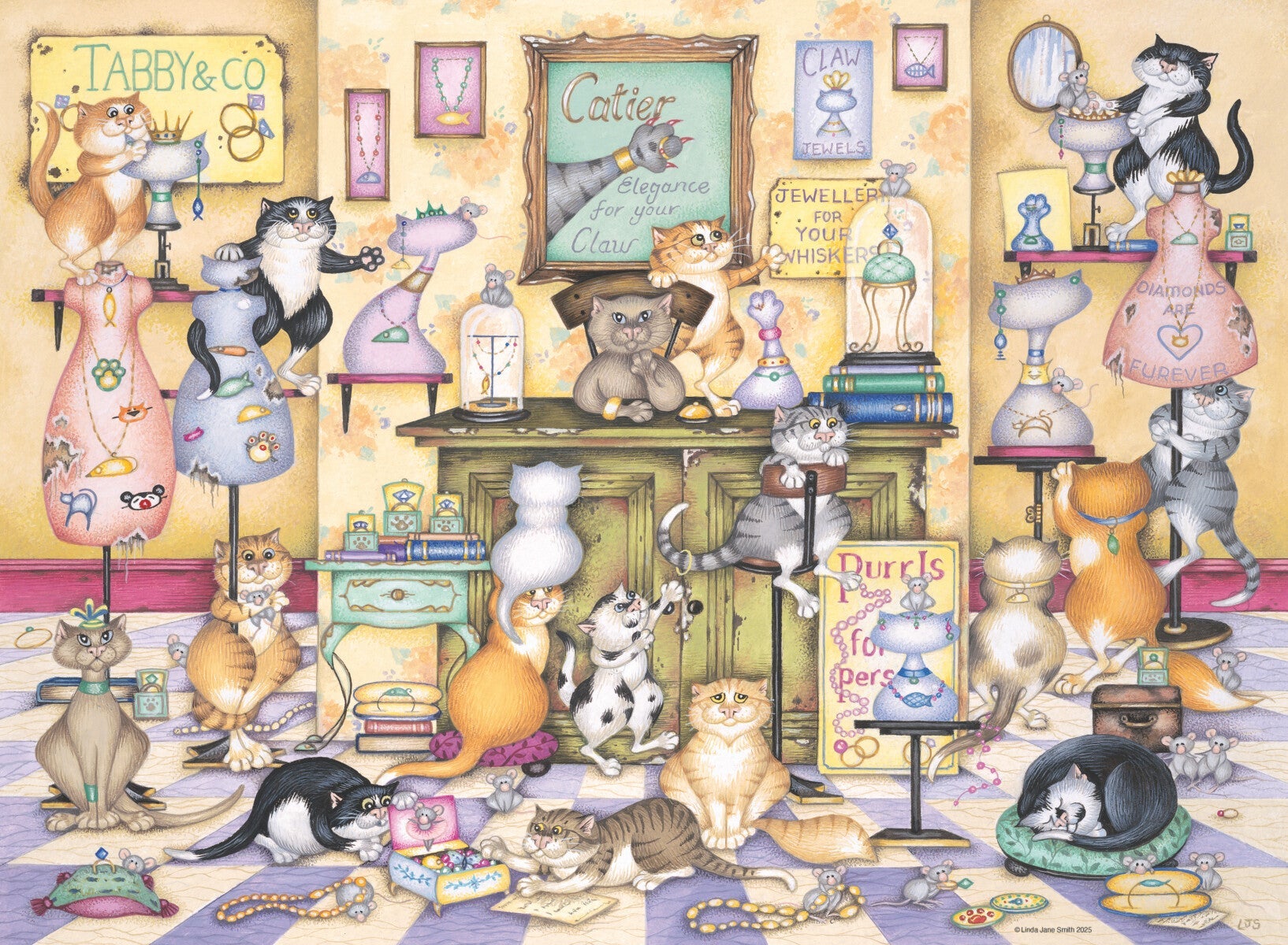 Puslespill 500 Crazy Cats Taby Ravensburger
