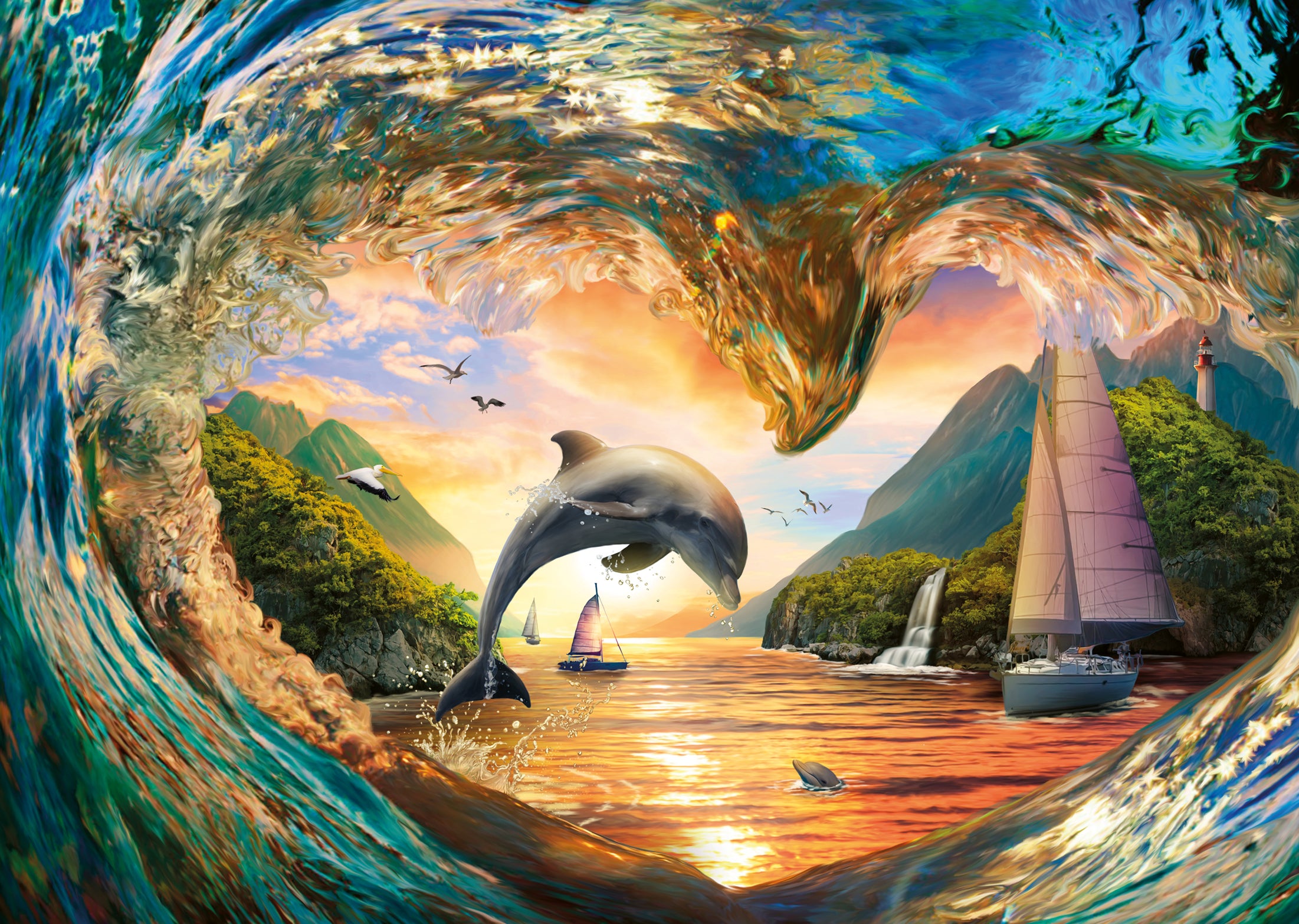 Puslespill 1000 Delfin Ravensburger