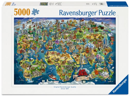 Puslespill 5000 Verdenskart Ravensburger