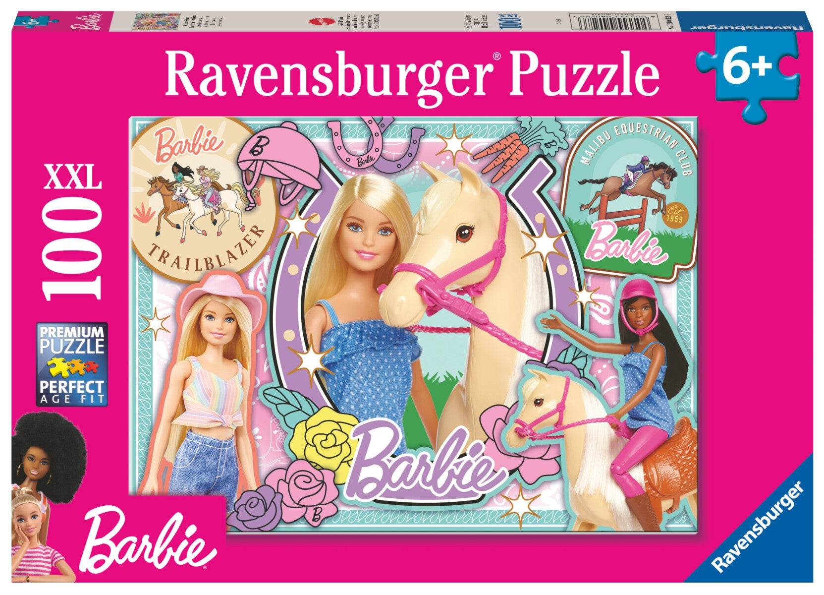 Puslespill 100 Barbie Med Hest Ravensburger