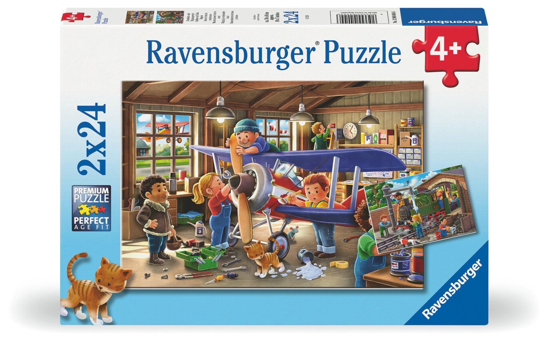 Puslespill 2x24 Fly Og Tog Ravensburger