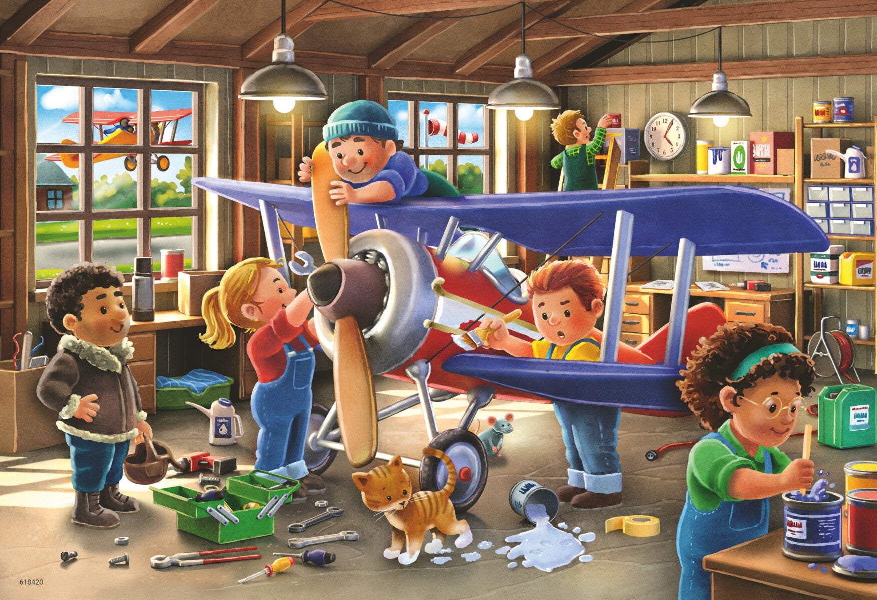 Puslespill 2x24 Fly Og Tog Ravensburger