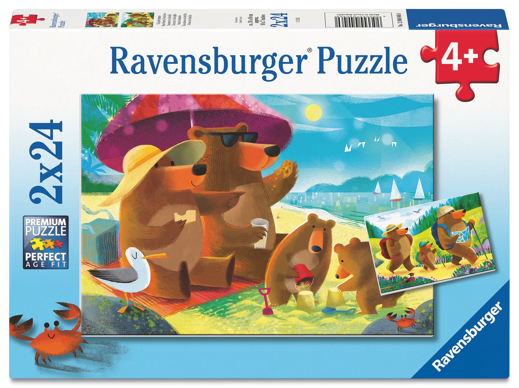 Puslespill 2x24 Bjørnefamilie Ravensburger