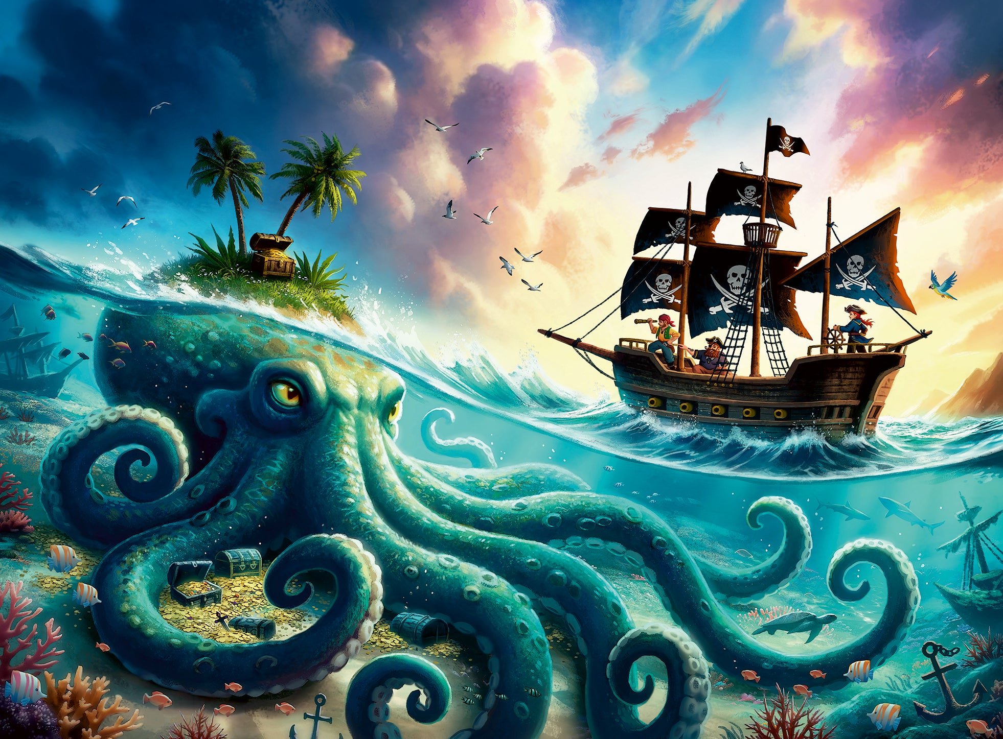 Puslespill 100 Pirateskatt Ravensburger