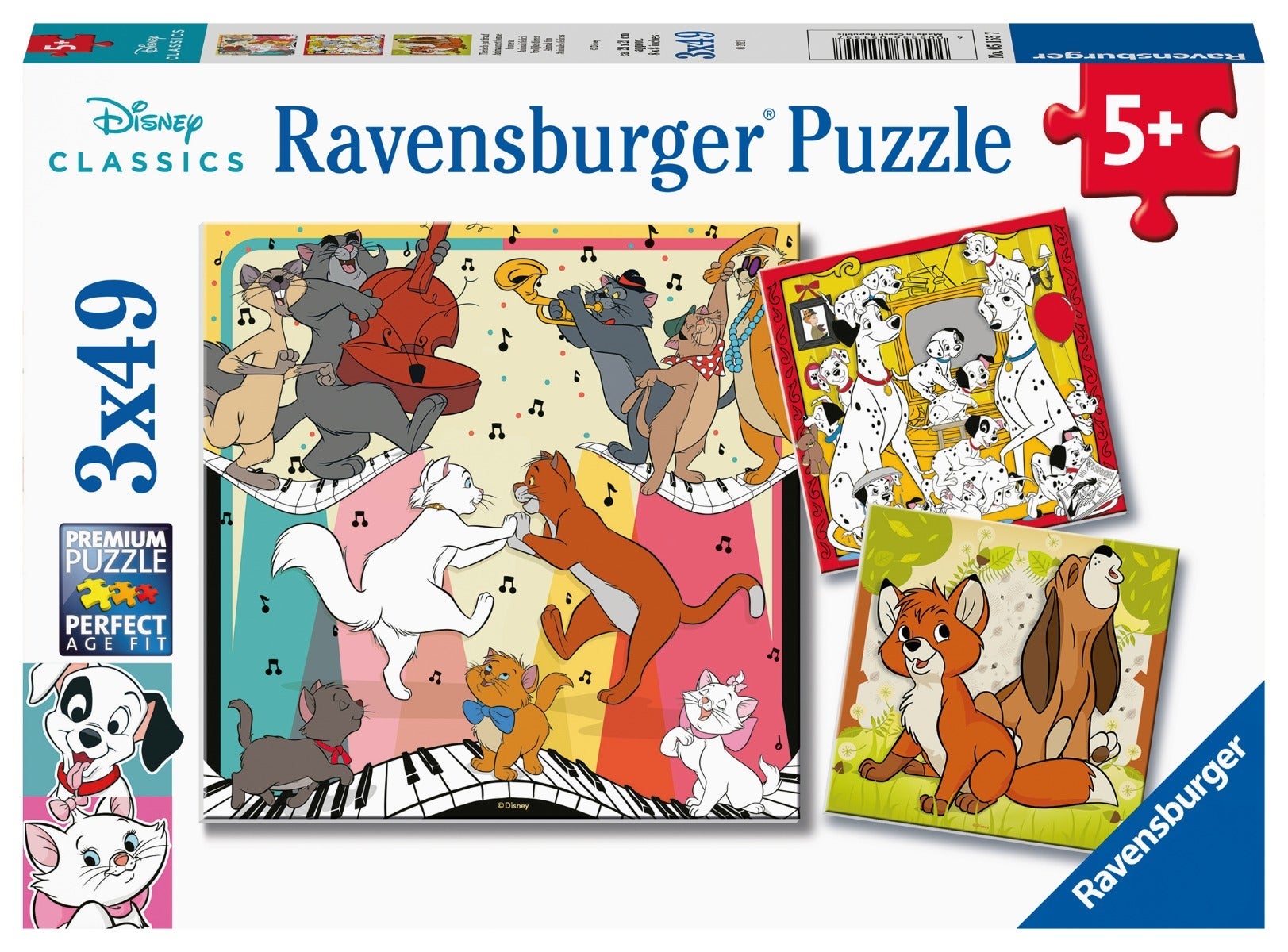 Puslespill 3x49 Dyr Moro Ravensburger