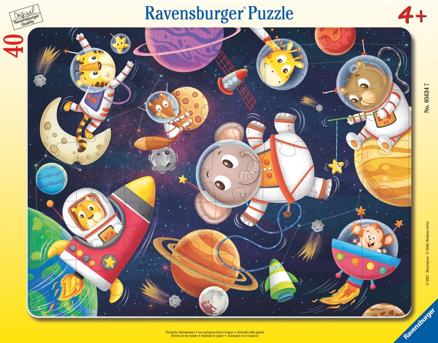 Puslespill 40 Dyr Astronauter Ravensburger