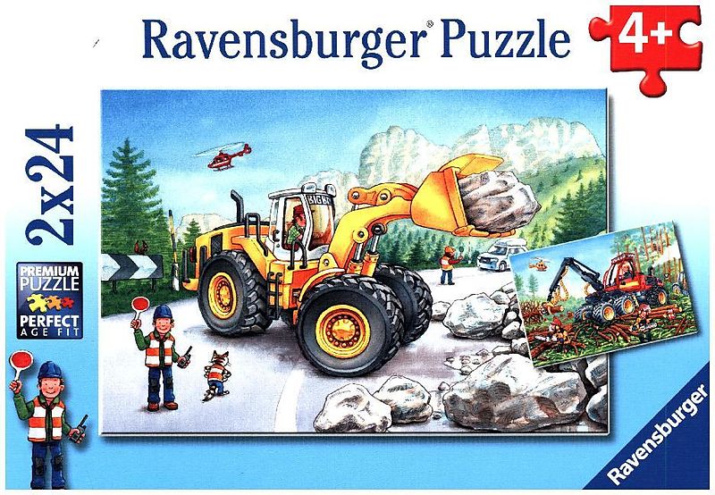 Puslespill 2X24 Gravemaskiner Ravensburger