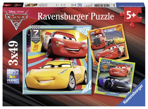 Puslespill 3X49 Disney Cars 3 Ravensburger
