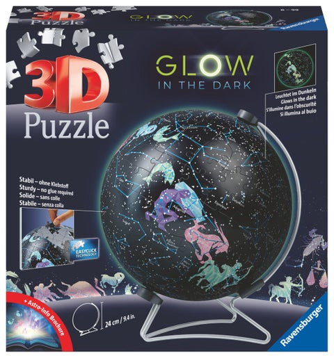 Puslespill 3D 180 globus lyser i mørket Ravensburger