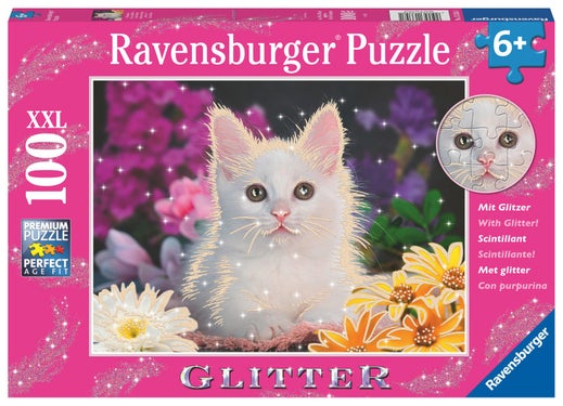 Puslespill 100 Hvit Kattunge Glitter Ravensburger