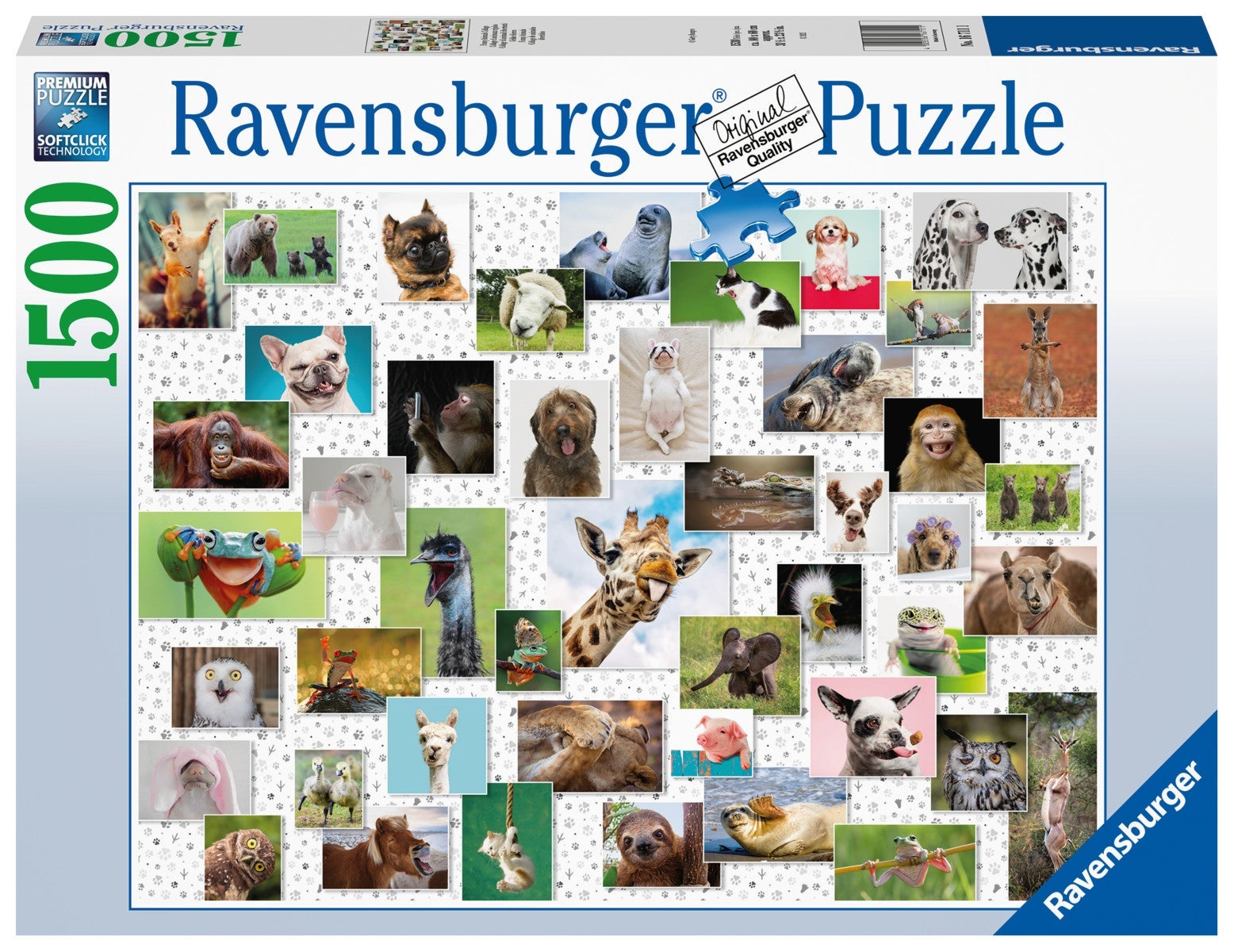 Puslespill 1500 Morsomme Dyr Kollasje Ravensburger