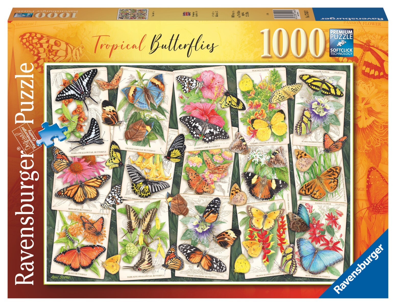 Puslespill 1000 Tropisk Sommerfugl Ravensburger
