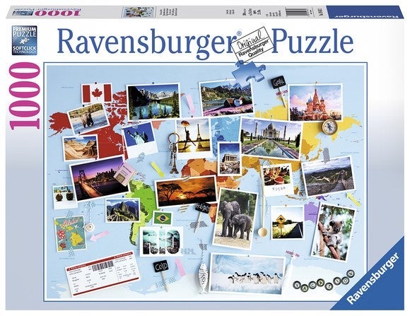 Puslespill 1000 Verdenskart Ravensburger