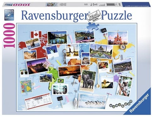 Puslespill 1000 Verdenskart Ravensburger