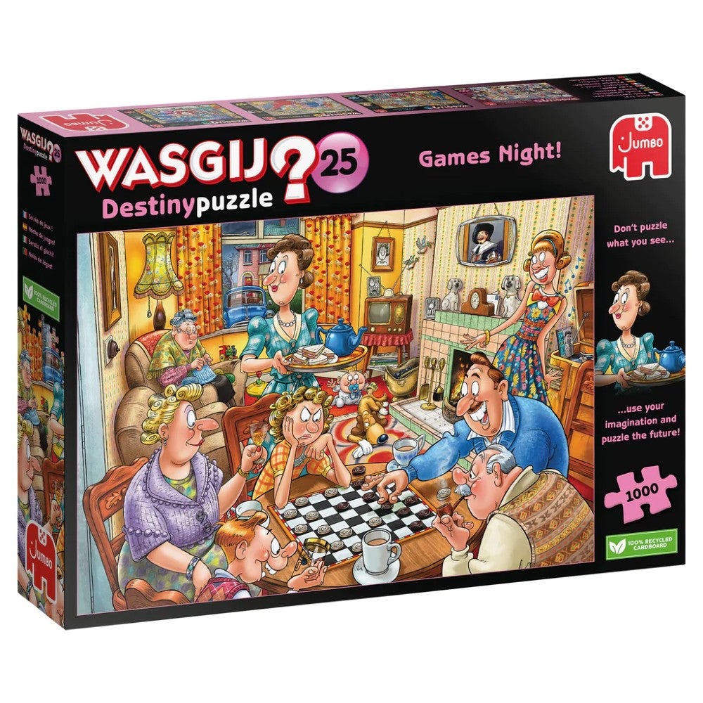 Puslespill 1000 Wasgij Games Night