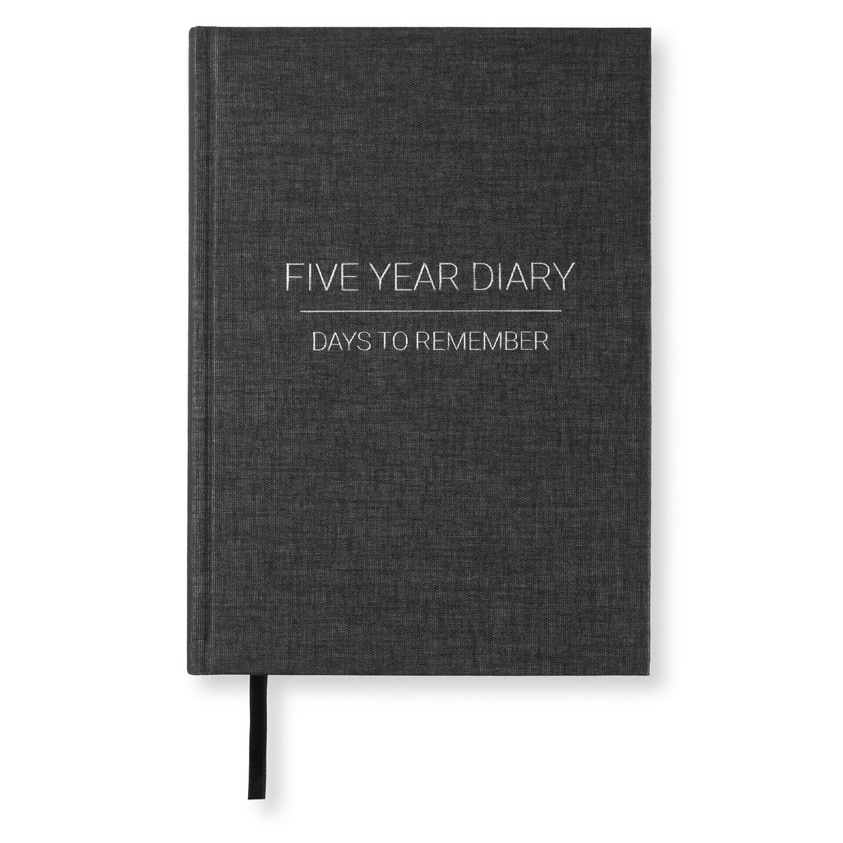 Dagbok Five Year Diary A5 Transparent black