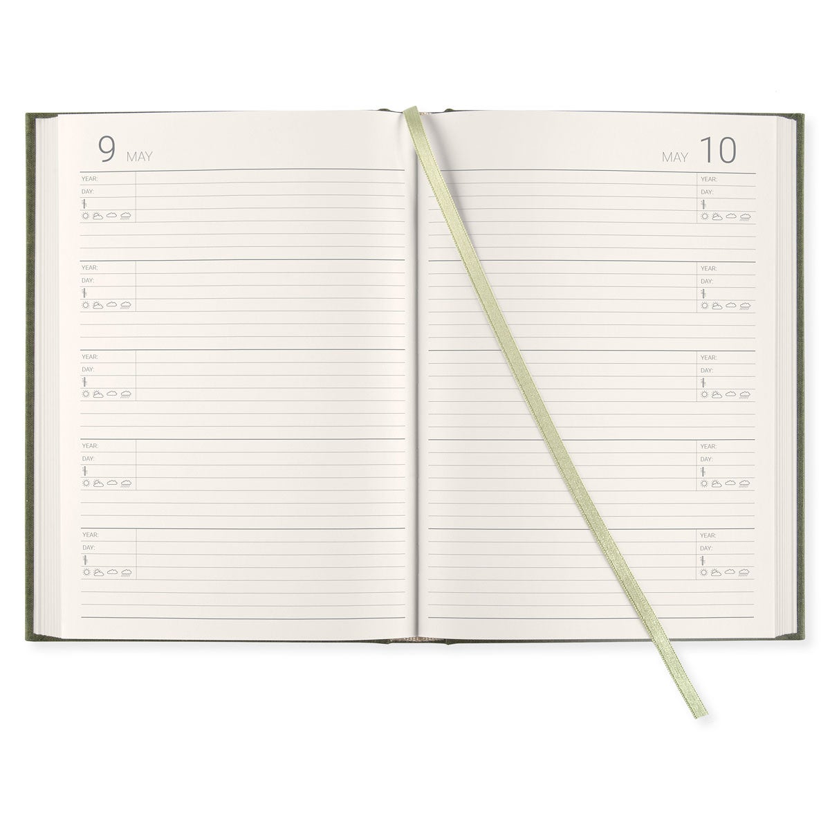 Dagbok Five Year Diary A5 Khaki green
