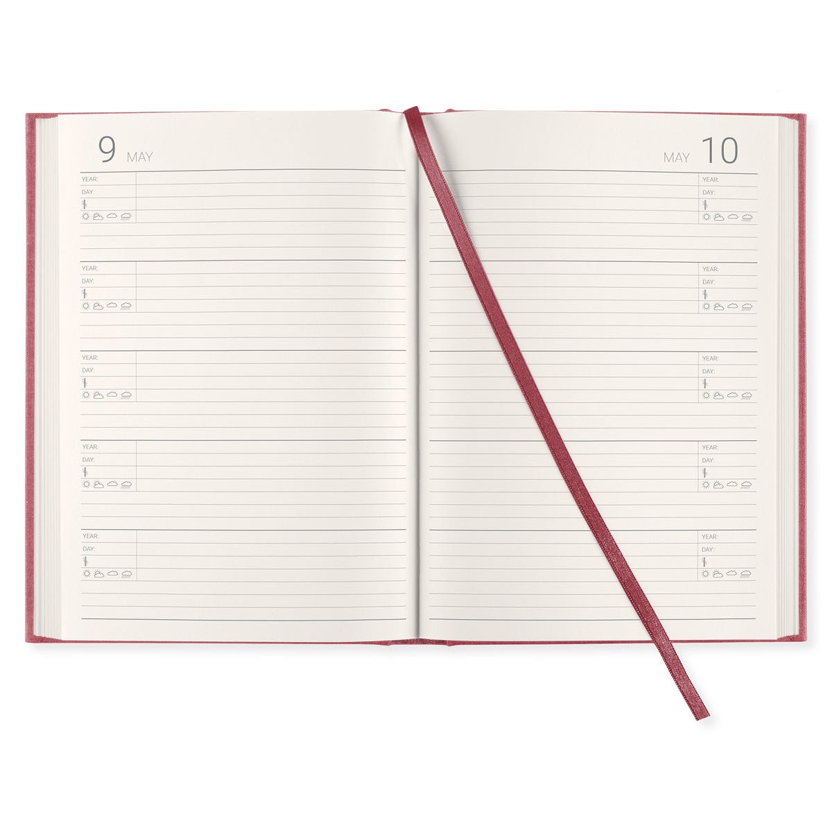 Dagbok Five Year Diary A5 Red twist