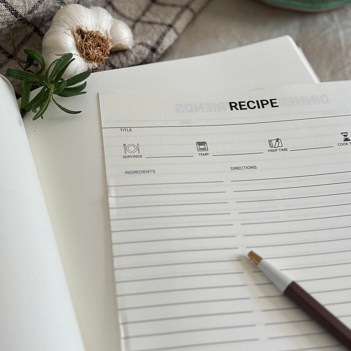 Journal Recipe  Dinner Rough Linen