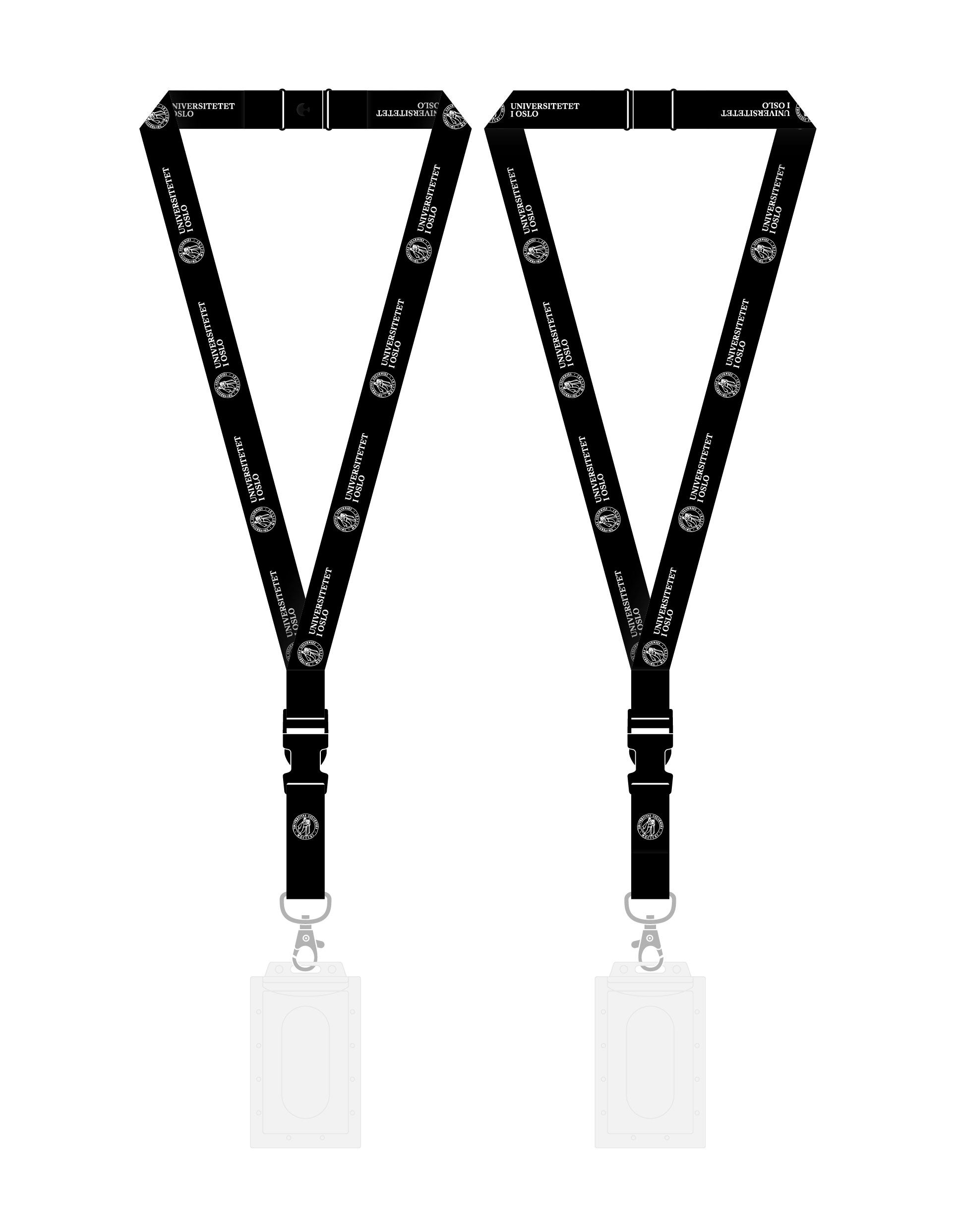 Logobånd Sublimert 2x45cm Sort UiO