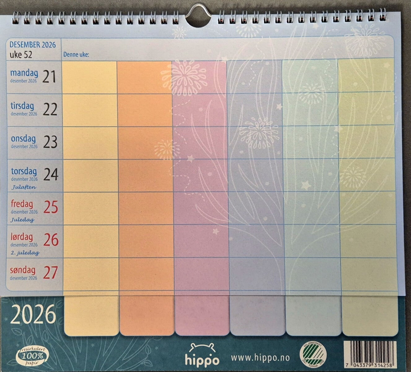 Kalender Ukeplanlegger 2026