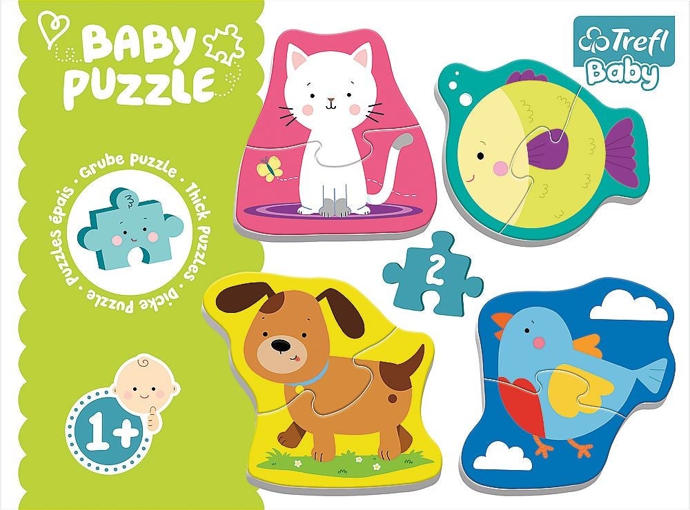 Puslespill 3, 4, 5, 6 Baby Dyr 4 Motiv