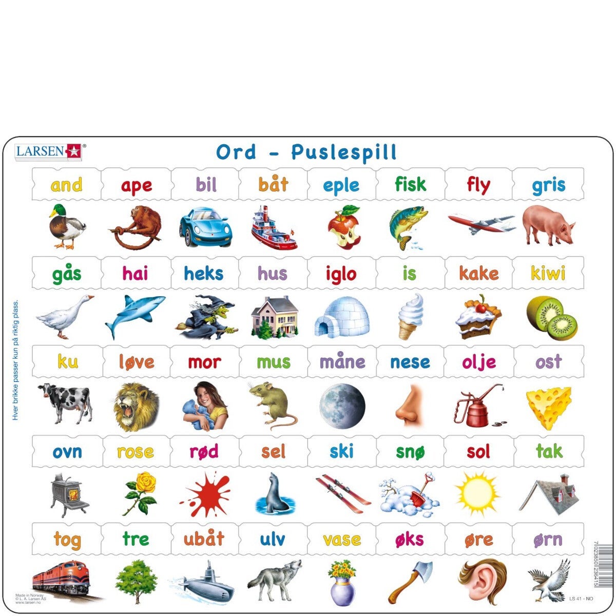 Platepusle Maxi 40 Norske Ord