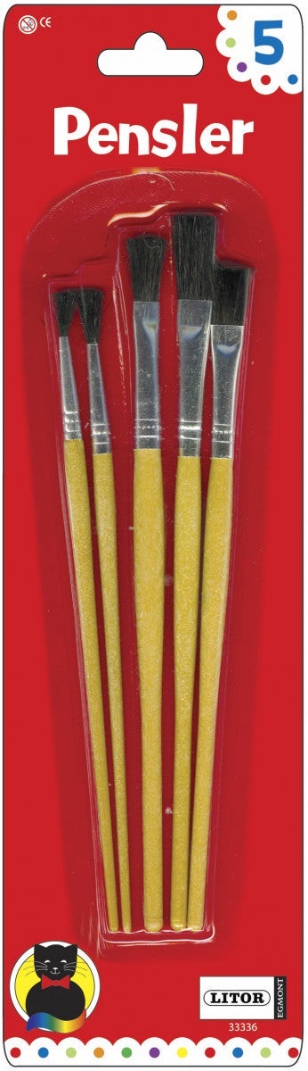 Malekatt pensler, 5 stk.