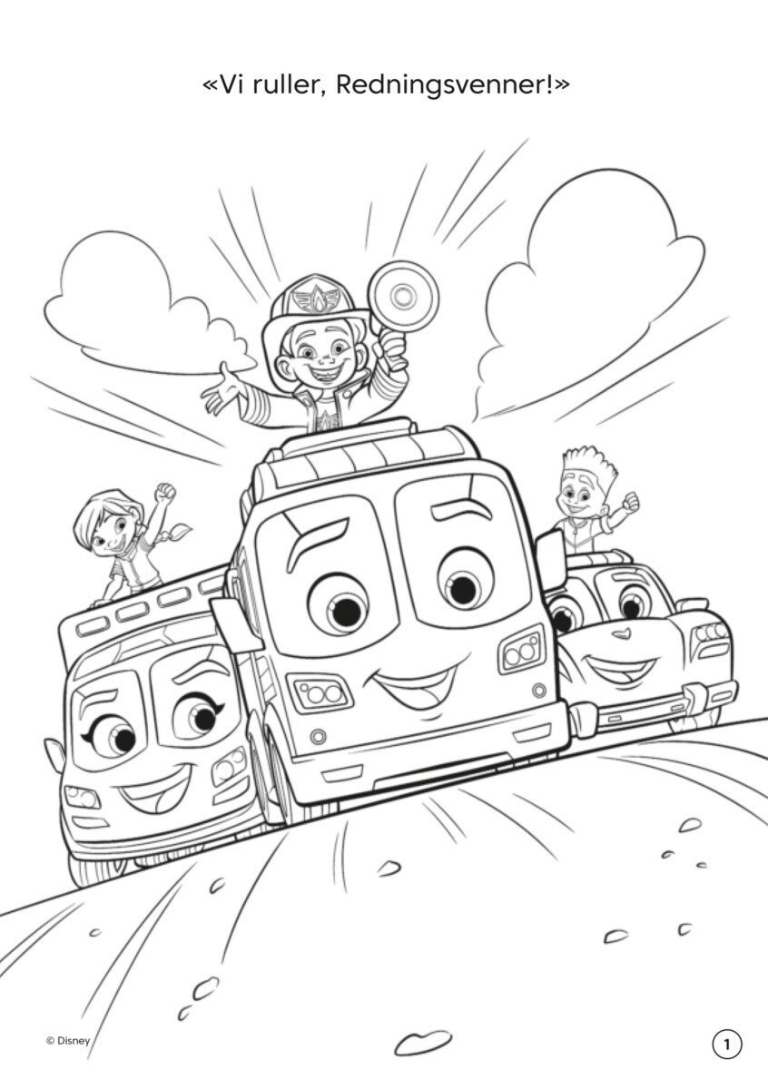 Malebok WD Redningsvenner m/klistremerker