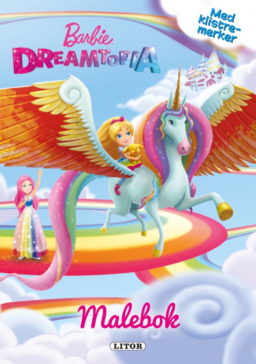 Malebok Barbie Dreamtopia m/klistremerker