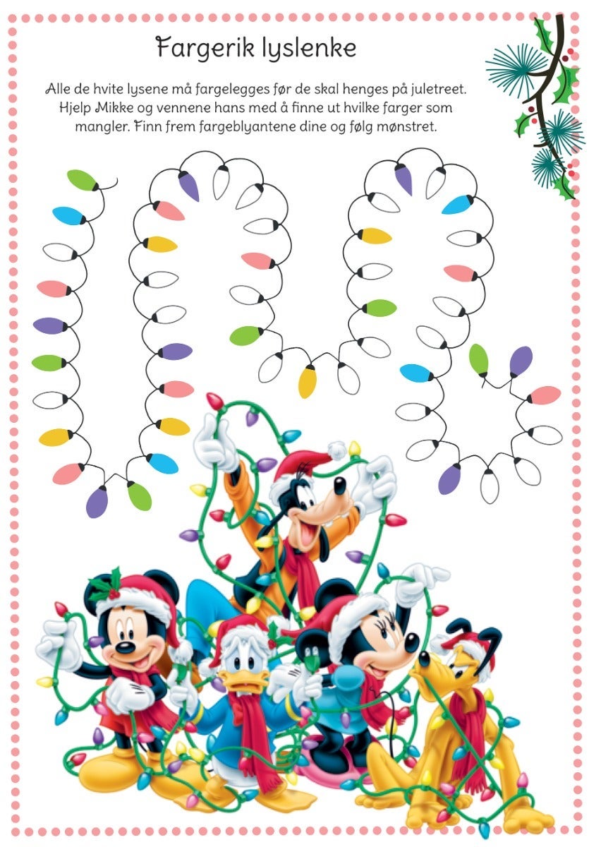 Aktivitetsbok WD Julemoro Aktiviteter Fargelegging