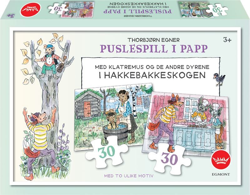 Puslespill I Papp 2X30 Biter Hakkebakkeskogen