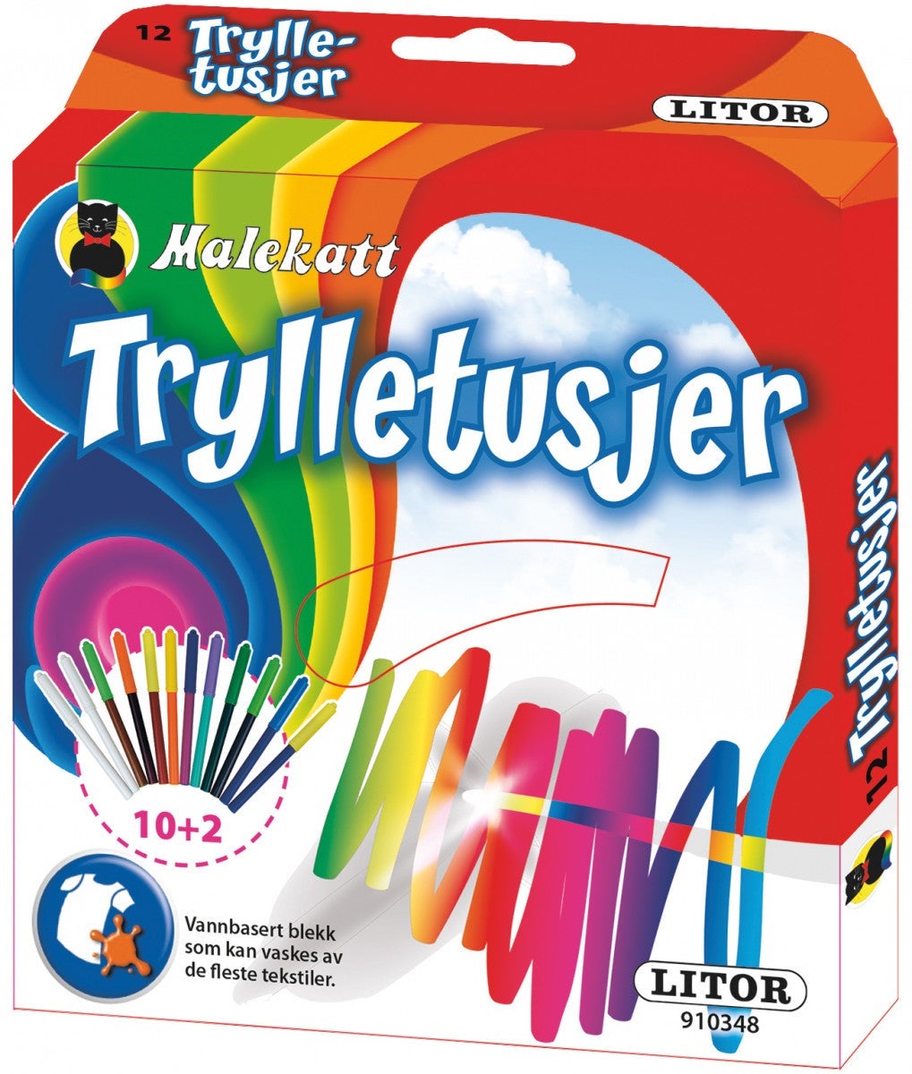 Tusjer Malekatt Trylletusjer 10 + 2 Stk