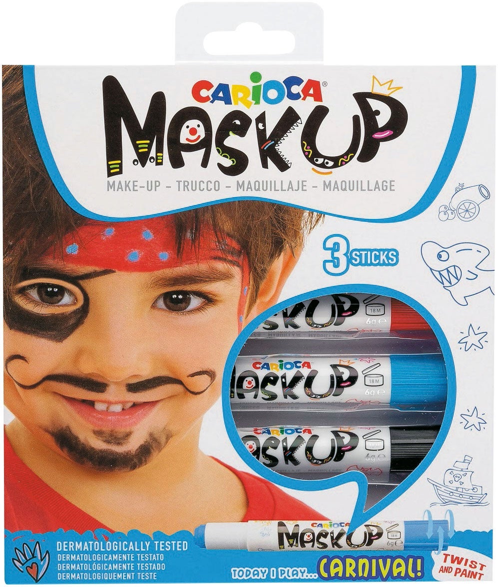 Hobby Ansiktsmaling Carioca Pirat 3 Stk