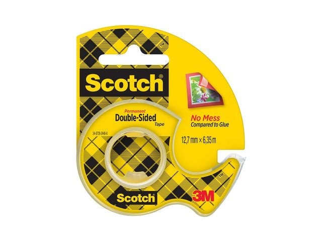Tape Scotch dobbeltsid. 12mmx6m m/disp