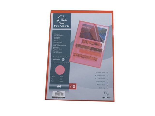 Plastomslag Exacompta A4 120my rød (10)