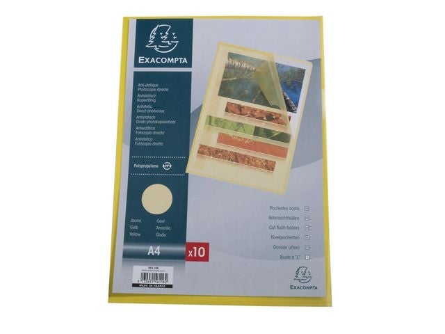 Plastomslag Exacompta A4 120my gul (10)