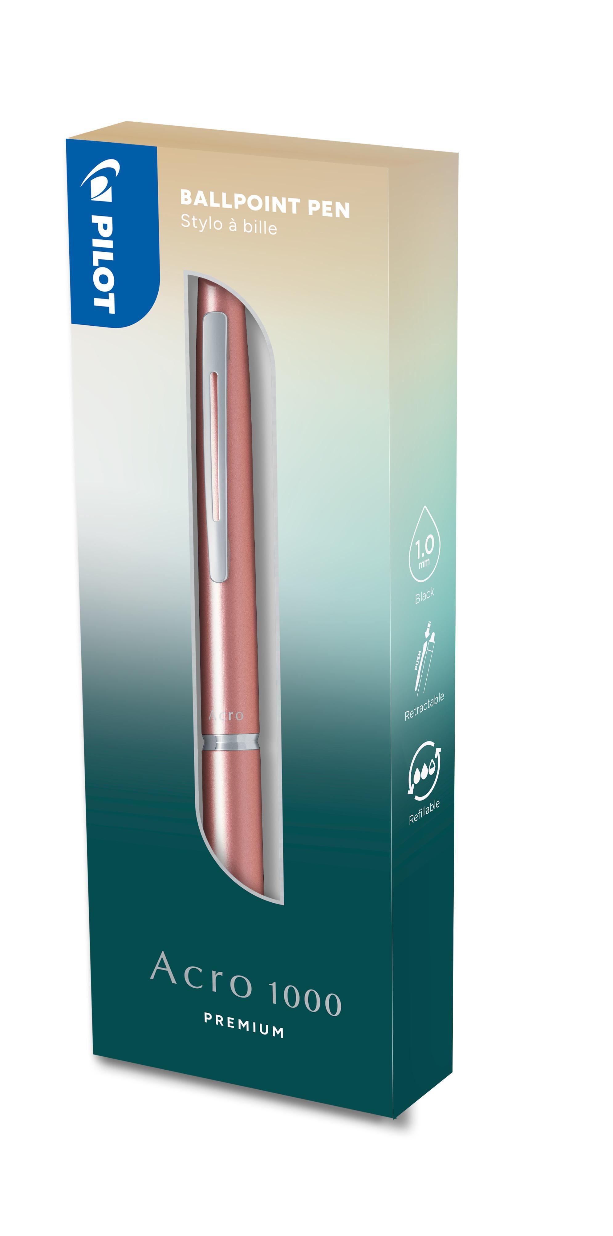 Kulepenn Pilot Acro1000 1,0 lys rosa sort