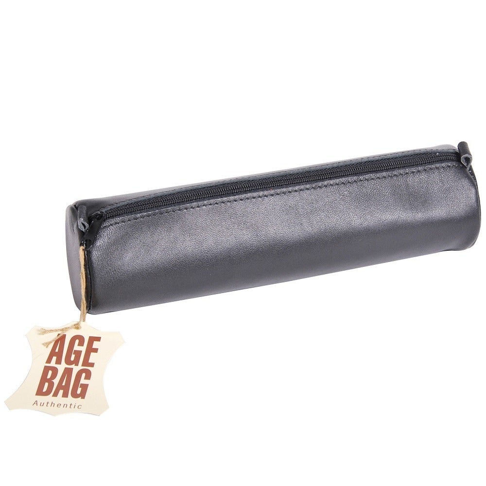 Pennal Age Bag Ø6x21 cm skinn sort