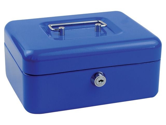 Pengeskrin metall 9x20x16 cm blå
