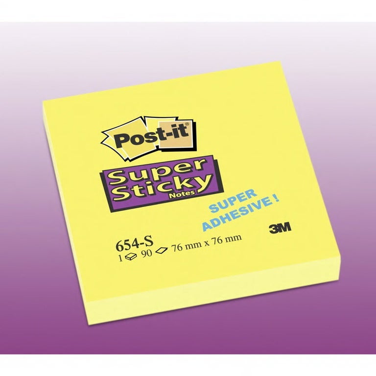 Post-it SuperS 76x76mm 654-S gul