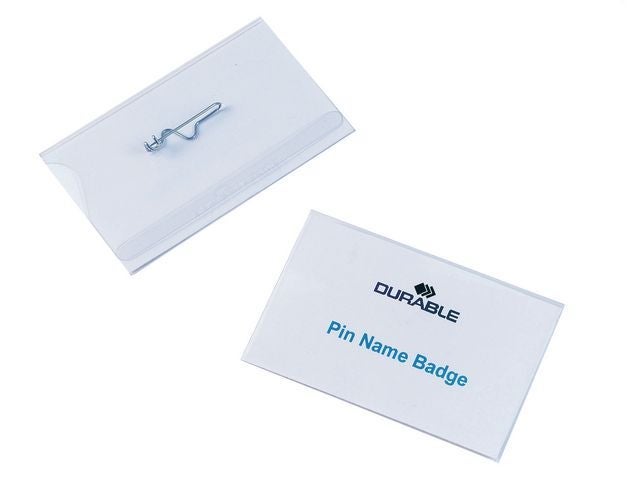 Navneskilt Durable 54x90mm m/nål
