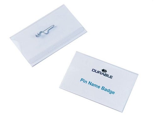 Navneskilt Durable 54x90mm m/nål