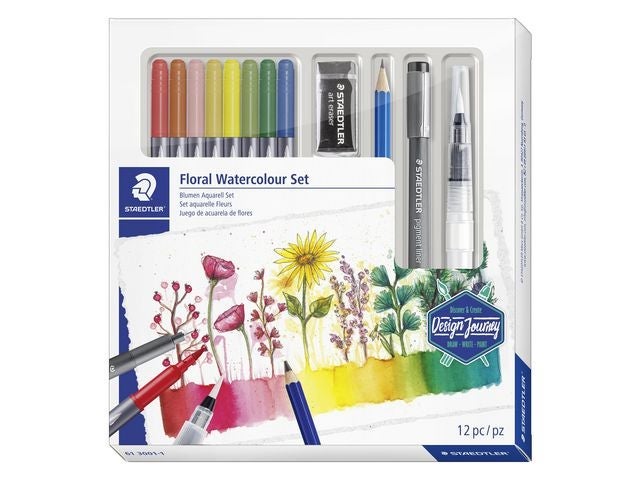 Tegnesett Staedtler Floral waterc. (12)