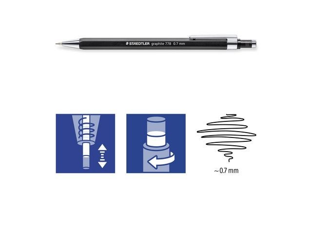 Trykkblyant Staedtler 0,7mm sort