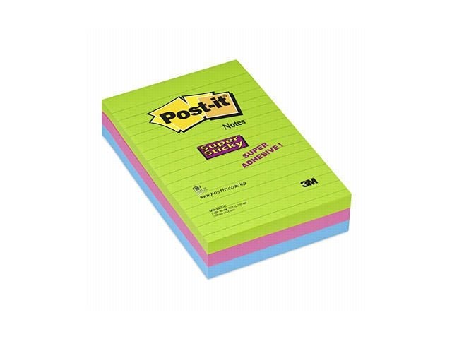 Post-It SuperS 102x152mm Linjer Rio (3)