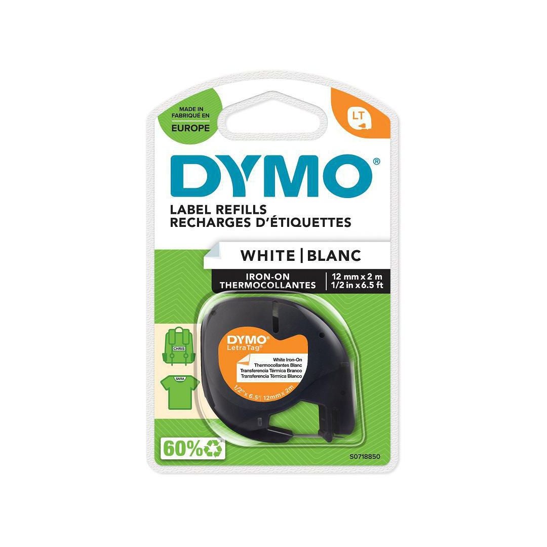 Tape Dymo LetraTag Iron-on tekstil hvit