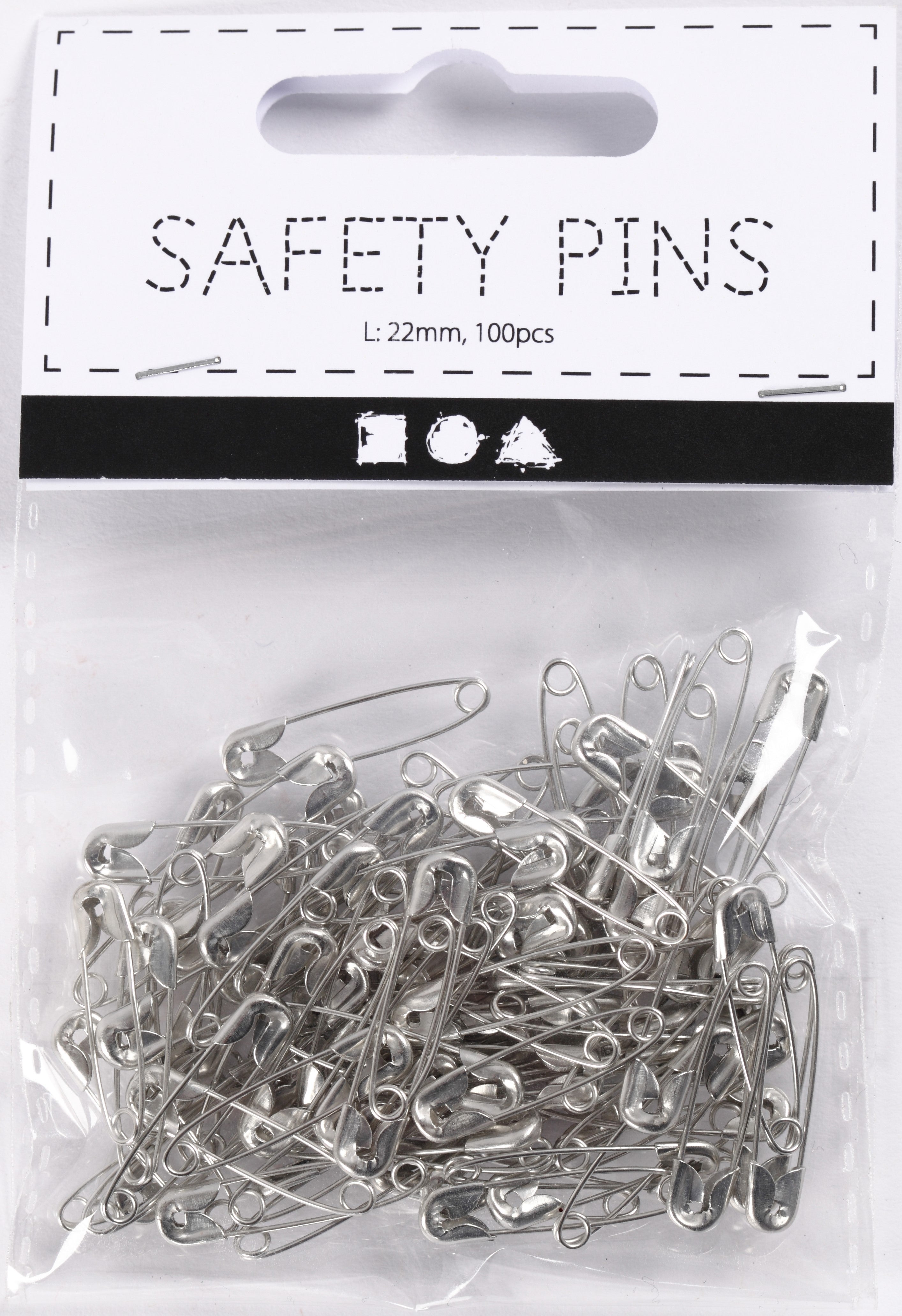 Sikkerhetsnåler CC 22mm sølv (100)